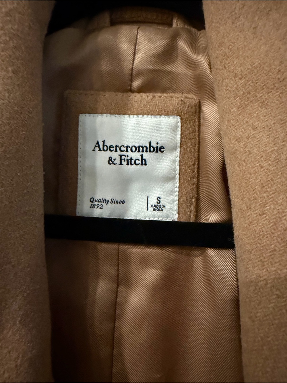 Abercrombie & Fitch Classic Tie-Waist Camel Coat - Women - Picture 2 of 2